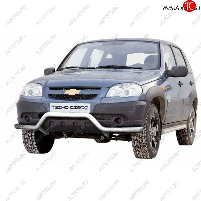 19 399 р. Защита переднего бампера ТехноСфера (Техно Сфера) Волна (нержавейка, d63.5 mm)  Chevrolet Niva  2123 (2009-2020), Лада 2123 (Нива Шевроле) (2009-2021)