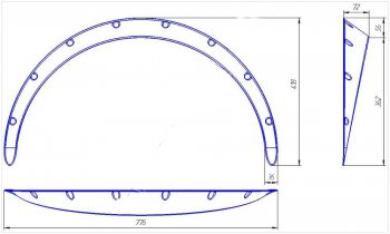 4 699 р. Универсальные накладки на колёсные арки RA (70 мм)   (Глянец: 4 шт. (2 мм)). Увеличить фотографию 1